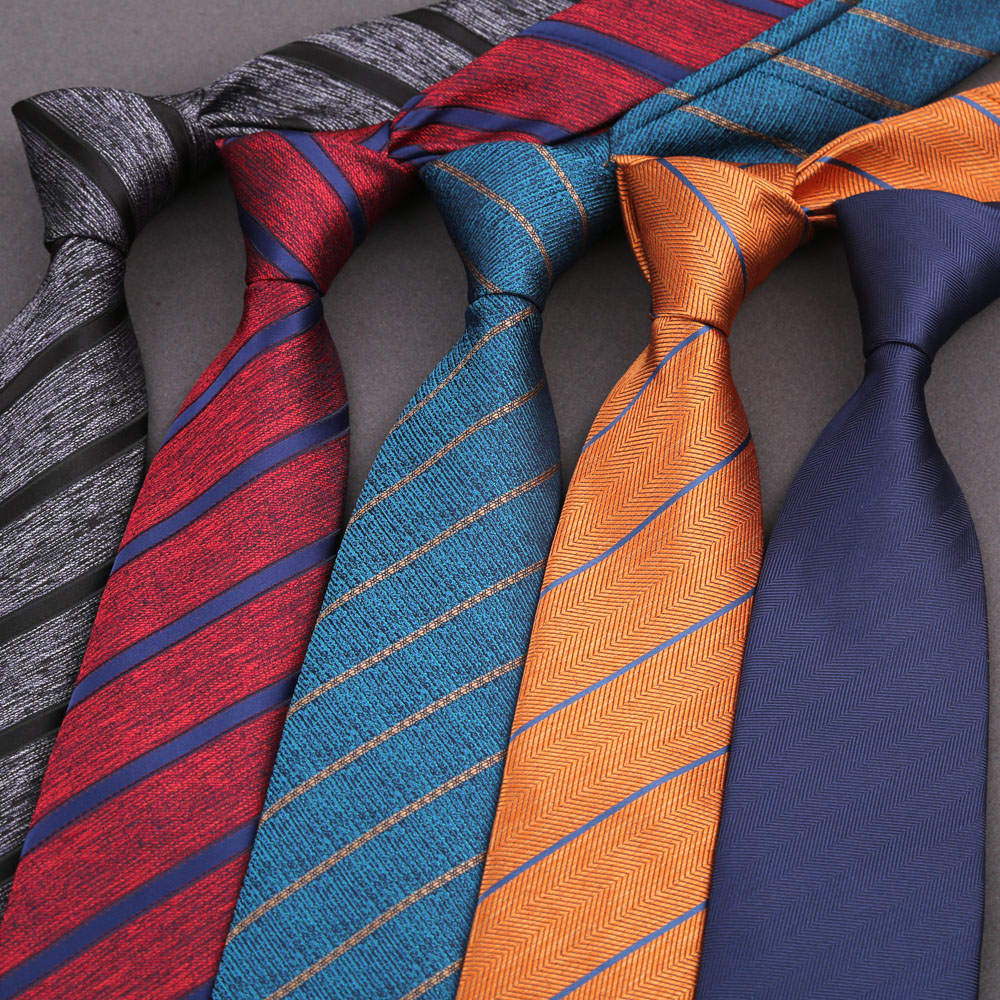 Silk Tie Striped - Negócios casuais grandes 8cm gravatas masculinas