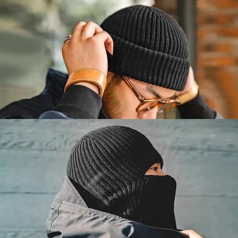 Muffler Men Wool - Homens inverno crânios gorros chapéus para