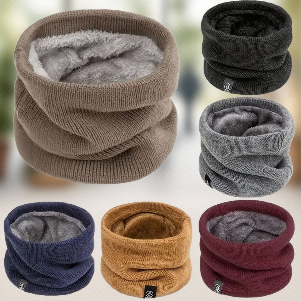 Neck Warmer Tube - Lenço de malha quente engrossado pelúcia
