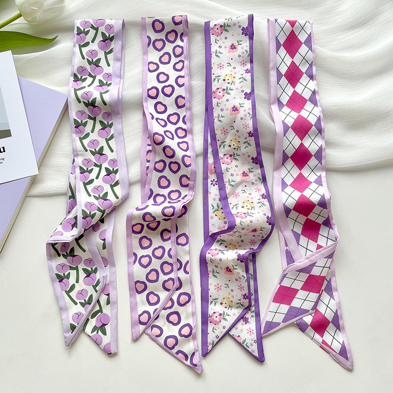 Ascot Neck Scarf - Novo luxo estreito curto lenço de