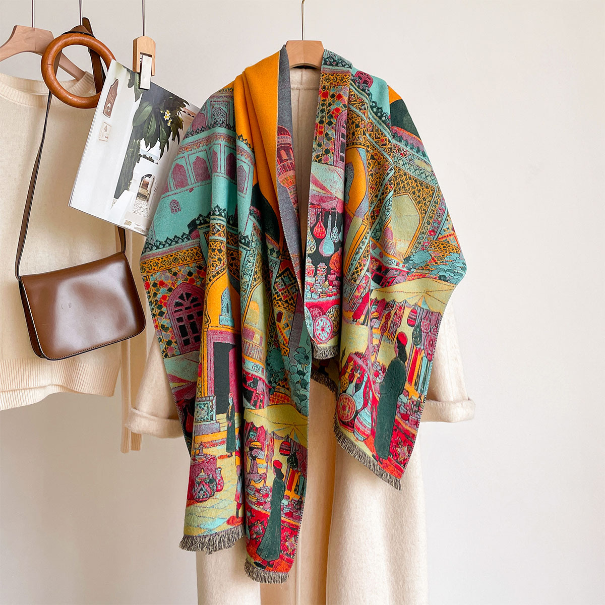 Pashmina Wrap Large - Cachecol Feminino de Imitação de Caxemira
