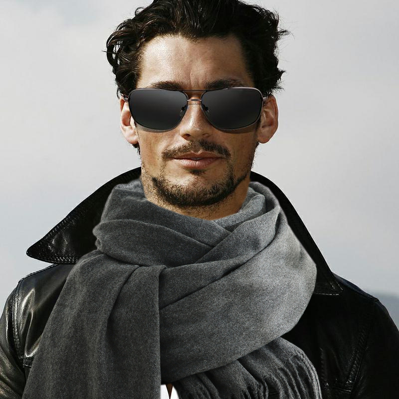 Muffler Men Wool - Moda cachecol homem inverno quente pele