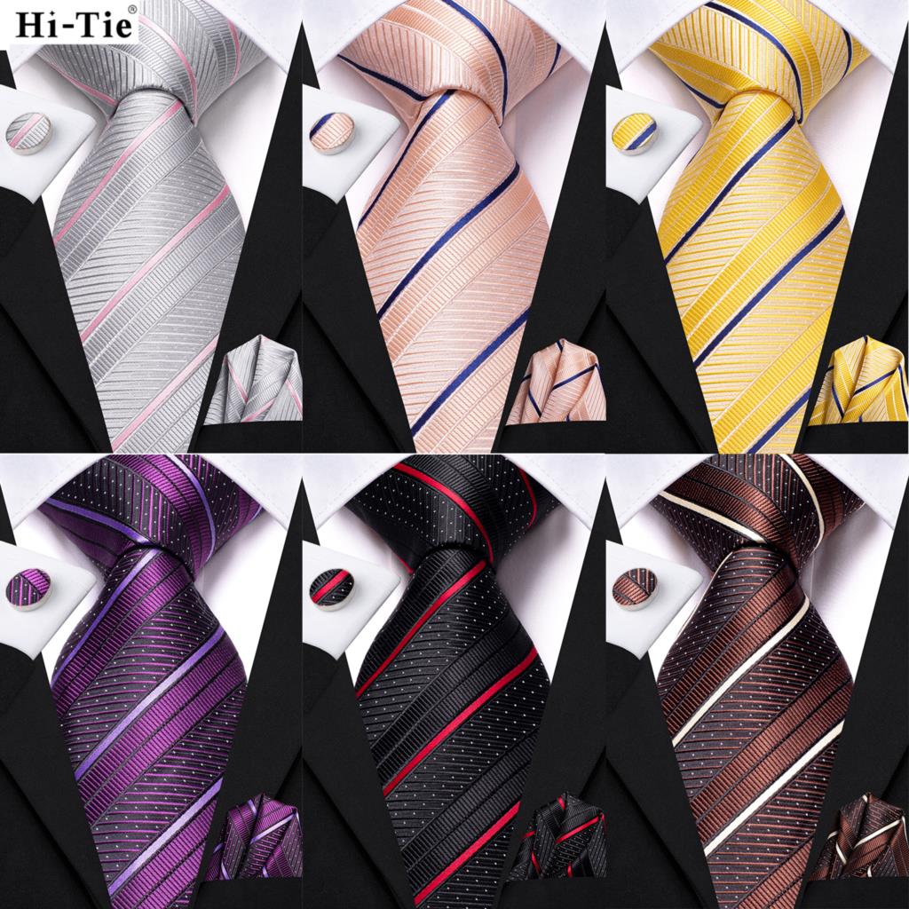 Silk Tie Striped - Hi-tie listrado preto vermelho moda masculina