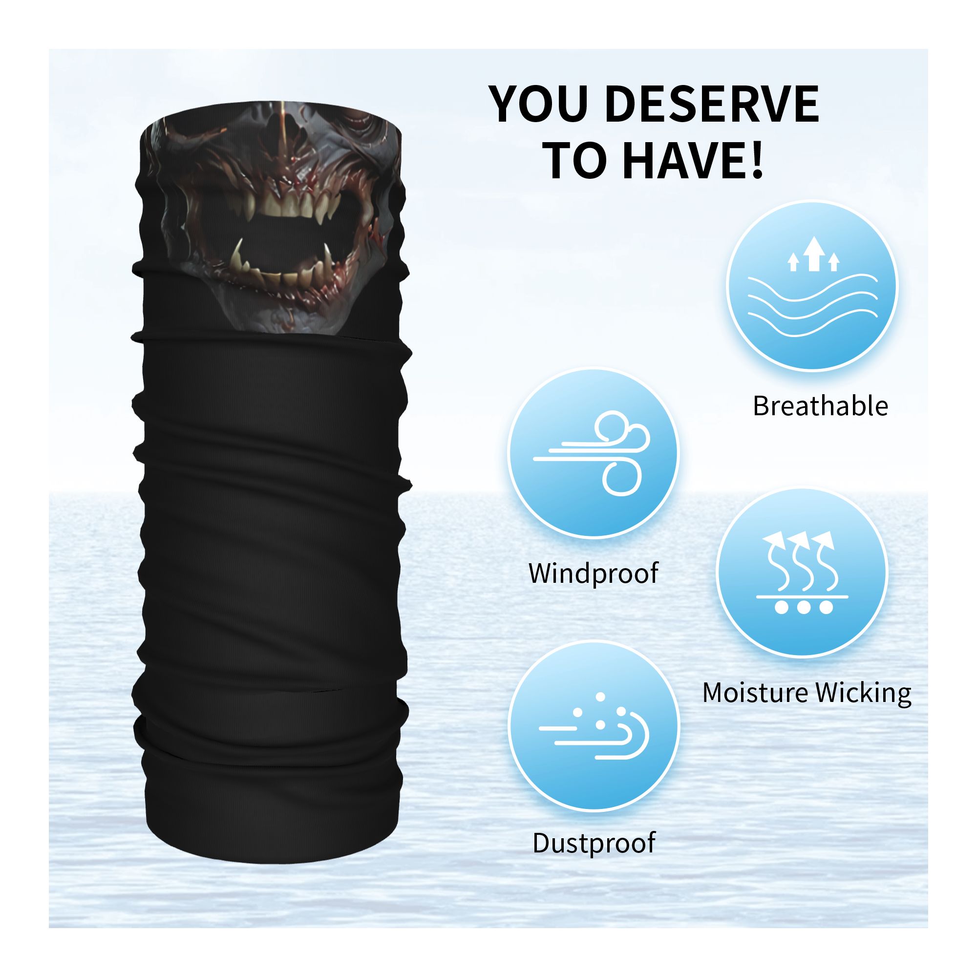 Bandana com estampa de caveira - Neck Warmer Tube avaliação e preço
