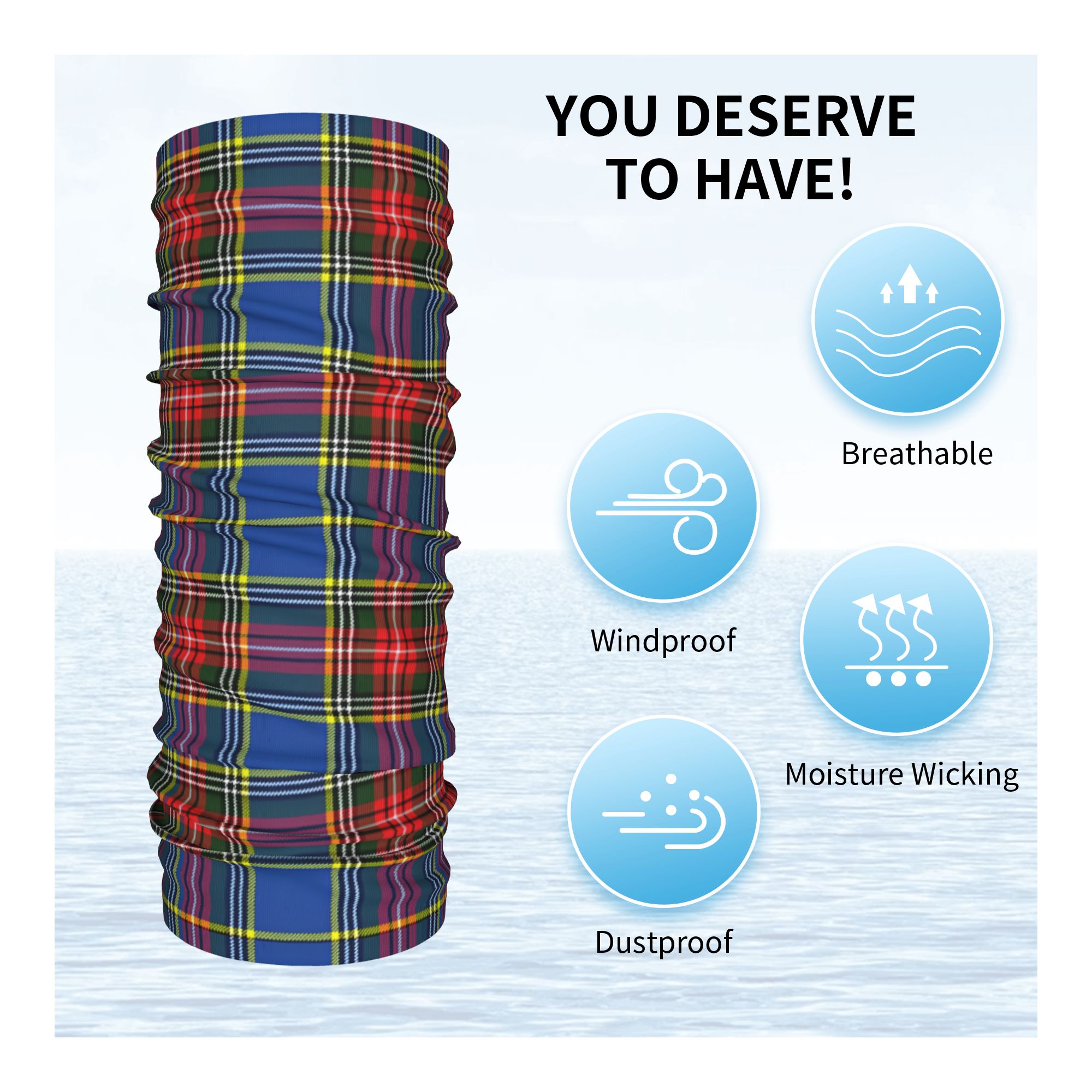 Personalizado real tartan xadr - Neck Warmer Tube avaliação e preço
