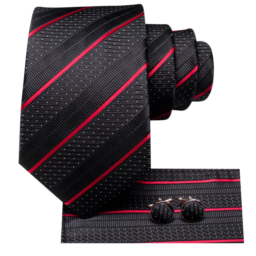 Hi-tie listrado preto vermelho - Silk Tie Striped avaliação e preço
